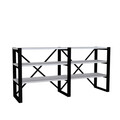 Corp biblioteca, Puqa Design, Bodrum, 133.2x65x32.1 cm, PAL, Alb/Negru