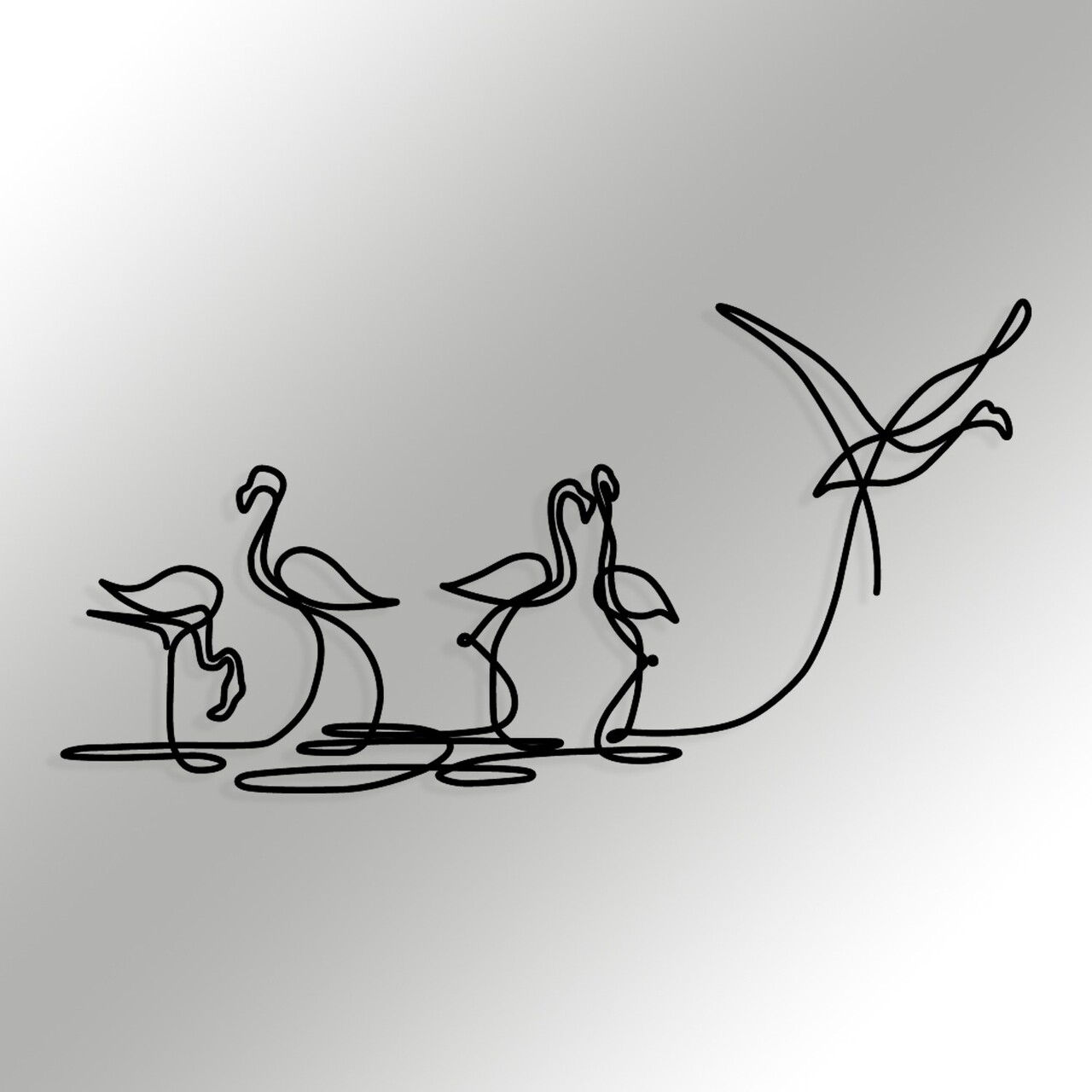 Decoratiune de perete, Flamingo 316 M, Dimensiuni: 115 x 58,5 cm, Negru - view 5