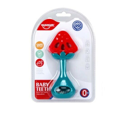Jucarie pentru dentitie copii, Rattle Toys, HE0138, 0M+, silicon/plastic, multicolor