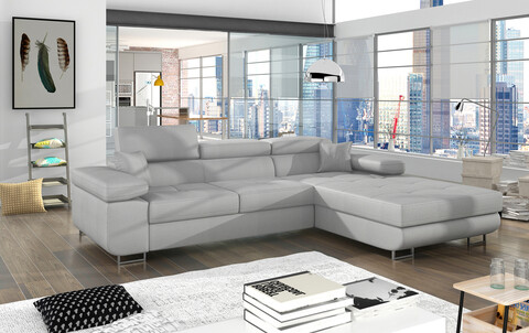Coltar extensibil dreapta 4 locuri ELTAP, Armd-44, Armando, 289x203x85 cm, lemn/poliester, gri deschis
