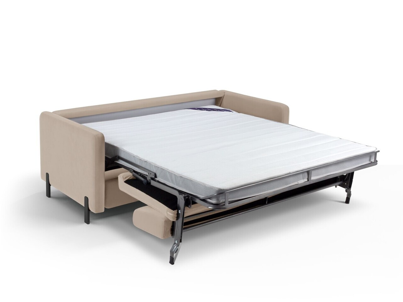 Canapea extensibila 2 locuri, Gloria, Micadoni Home, 186x102x88 cm, catifea, bej — imaginea 3