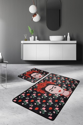 Set covoraș de baie (2 bucăți), chilai, frida, catifea, multicolor
