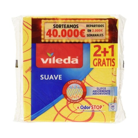 Set 3 lavete, vileda, suave, microfibra