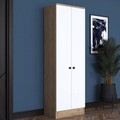 Cuier de perete, Rani, P6- M14, 59.8x182.8x37.5 cm, PAL, Alb/Maro