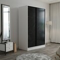 Dulap pentru haine, Minerva, Kale White Stone, 120x190x60 cm, PAL, Piatra Alba