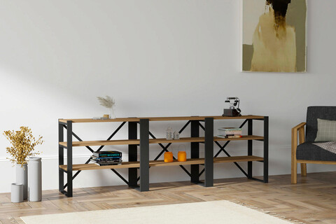 Consola, Puqa Design, Prof, 210×58.5×32 cm, PAL, Nuc / Negru mezoni.ro