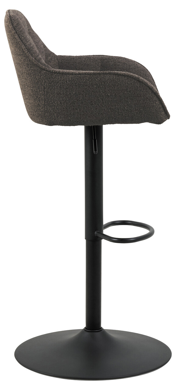 Scaun de bar Brooke, Actona, 52x52x109 cm, rotativ, tesatura Boucle/otel, grej - view 5