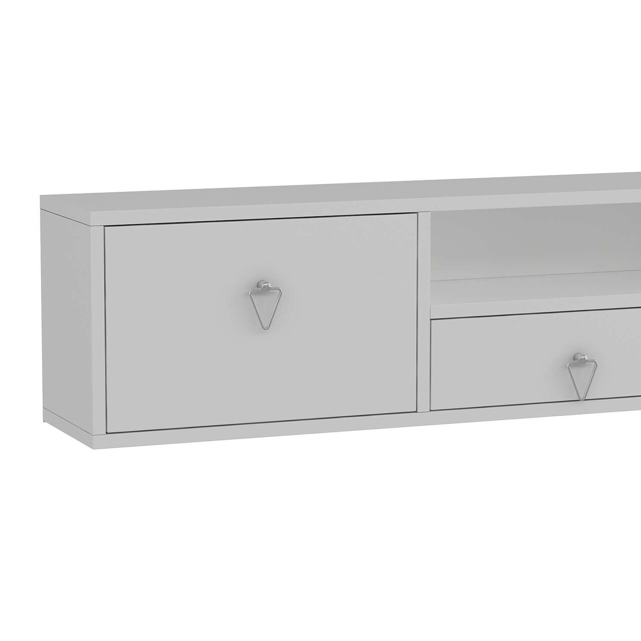 Comoda TV, Hanah Home, 1303-DROP-1, 140x30x30 cm, PAL , Alb / Argintiu - view 5