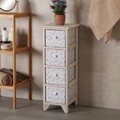 Organizator baie cu 4 cosuri Lili Flowers, Versa, 25 x 30 x 72 cm, MDF