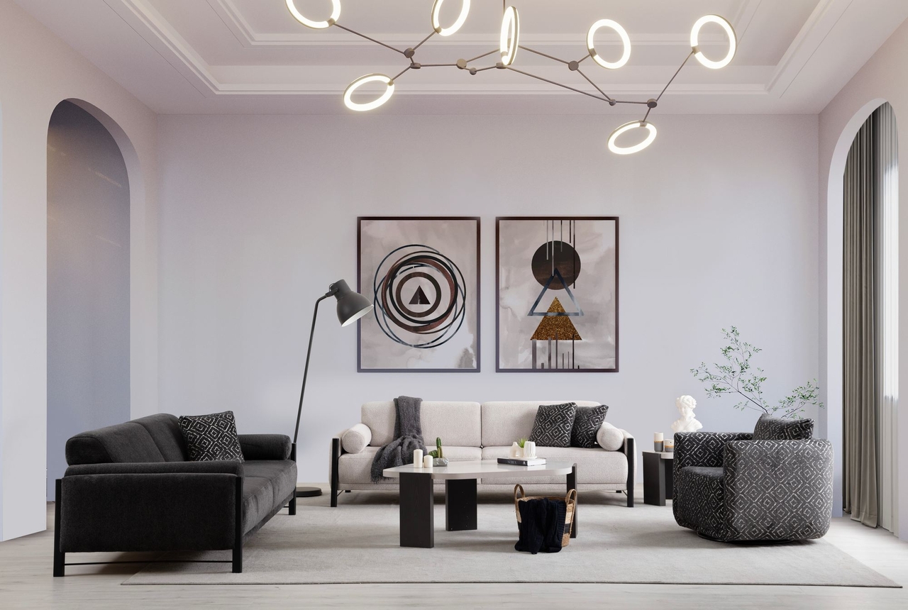 Canapea 3 locuri, Atelier del Sofa, 345DRX1104, Gri - view 2