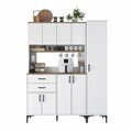 Dulap multifunctional, Hanah Home, JE263, 160x204.2x45 cm, Alb/Maro