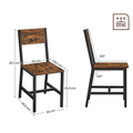 Set 2 scaune de bucatarie, Vasagle, 36x46.6x87.1 cm, PAL/otel, maro/negru