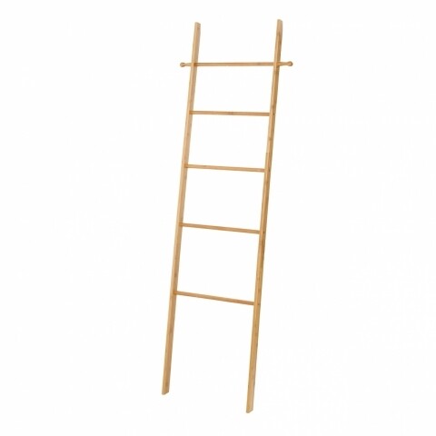 Suport pentru rufe si prosoape Ladder, Wenko, 43 x 170 cm, bambus, natur mezoni.ro