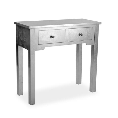 Consola cu 2 sertare Frye, Versa, 80 x 34.5 x 75 cm, lemn, argintiu