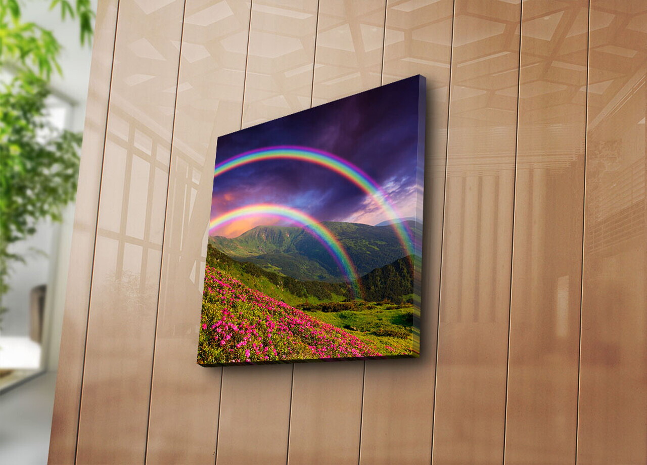 Tablou decorativ 4545K-33 PÂNZĂ DIN PIELE ÎNTOARSĂ Dimensiune: 45 x 45 cm Multicolor