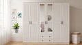 Dulap pentru haine, Rabi, Rb-075, 210x184x52 cm, Alb mat