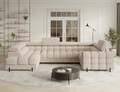 Coltar extensibil stanga 3 locuri ELTAP, LT-18CAL, Fectory, 346x205x93 cm, lemn/poliester, bej deschis