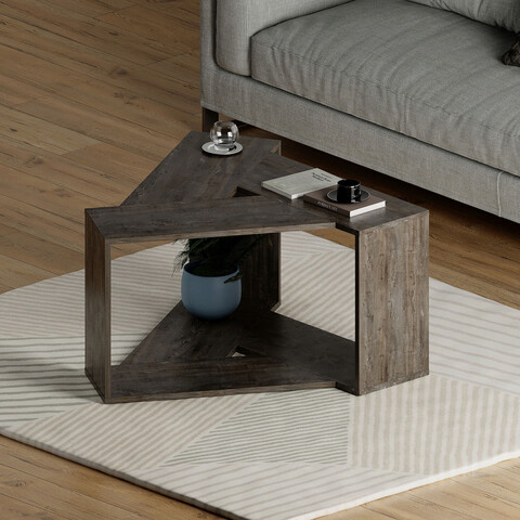 Masuta de cafea, decortie, trio, 100x52x98 cm, maro inchis