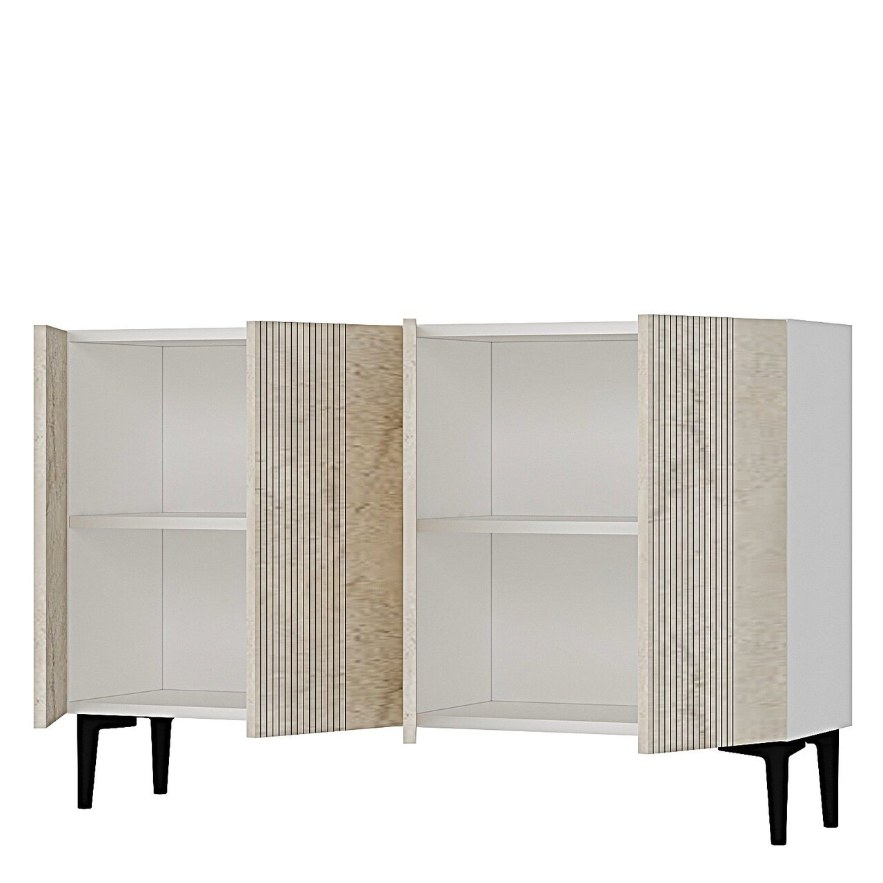 Consola, Hanah Home, Corsa 120, 120x75x32 cm, Alb / Travertin - view 6