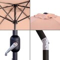 Umbrela de gradina / terasa Monty, Ø 300 cm, Ø38 mm, sistem antivant, cu inclinare si manivela, aluminiu, bej