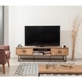 Comoda TV Quantum, Sapphire, 160x40x50 cm, maro/negru