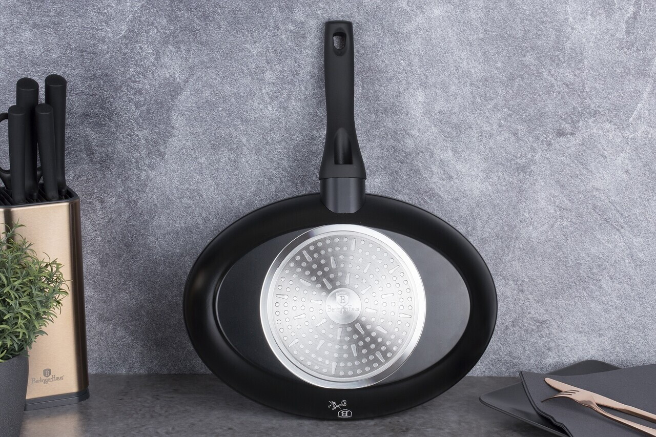 Tigaie pentru peste Berlinger Haus, Black Rose, 35 cm, aluminiu forjat, negru - imagine 6