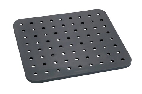Covoras pentru chiuveta, wenko, kristall square, 27.5 x 31 x 1 cm, plastic, gri