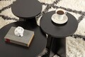 Set masute 3 piese, Nordure, Lume, PAL, Negru