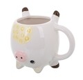 Cana, Pig, Creaciones Meng, 13x9.5x10 cm, ceramica, alb