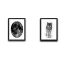 Set 2 tablouri decorative, Wolf Set, PAL, Hartie, Multicolor