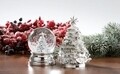 Glob de zapada, Hermann Bauer, Xmas Tree, 10 x 8 cm, polirasina, argintiu/alb