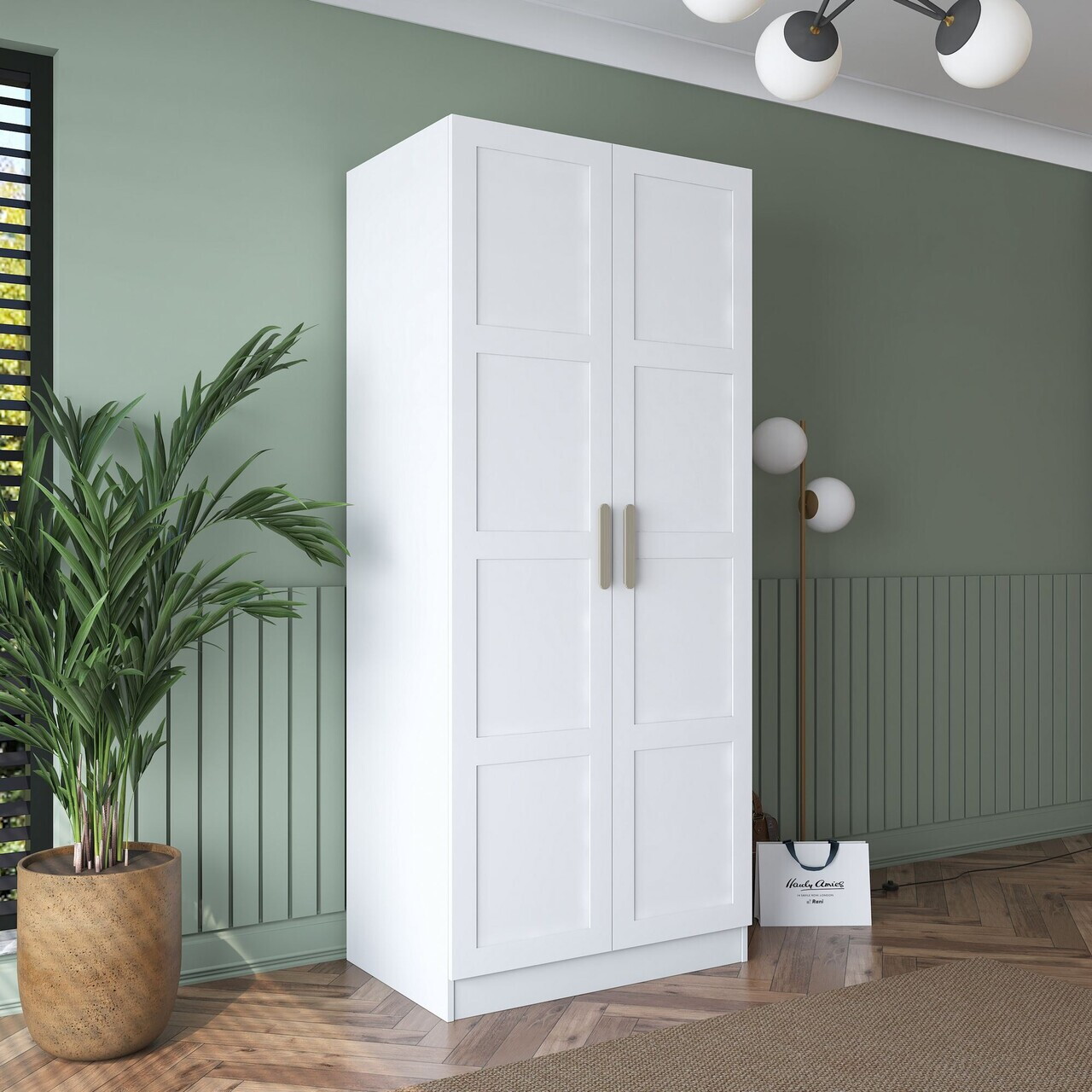 Dulap pentru haine, Hanah Home, BA187, 90x210x57.5 cm, PAL melaminat, Alb - view 2