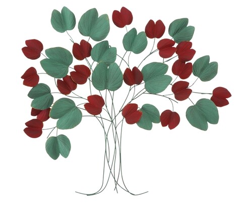 Decoratiune de perete Albero Bix , Mauro Ferretti, 105×94 cm, fier, rosu/verde