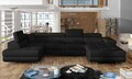 Coltar extensibil stanga 6 locuri ELTAP, Rod-60, Rodrigo, 345x202x90 cm, lemn/poliester, negru