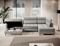 Coltar extensibil stanga 4 locuri ELTAP, LT-04AUB, Berrto, 306x165x100 cm, lemn/poliester, gri deschis