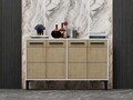 Consola, Odessa, Stria, 120x30x75 cm, PAL, Stejar alb / safir
