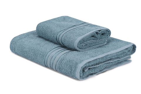 Set prosoape de baie 2 piese, Whitney, Dora, Bumbac, Albastru indigo