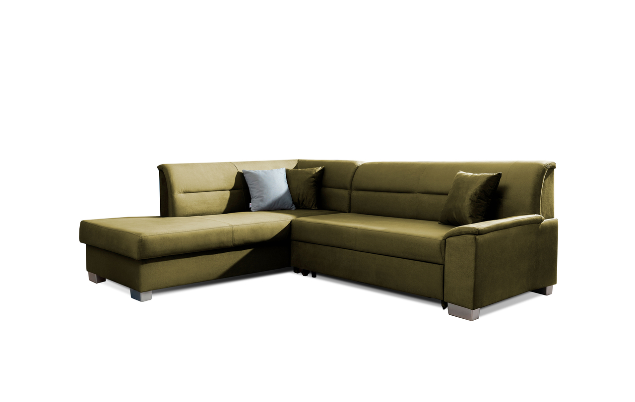 Coltar extensibil stanga 4 locuri ELTAP, BR40, Bergen, 247x214x83 cm, lemn/poliester, verde olive - 2 | YEO