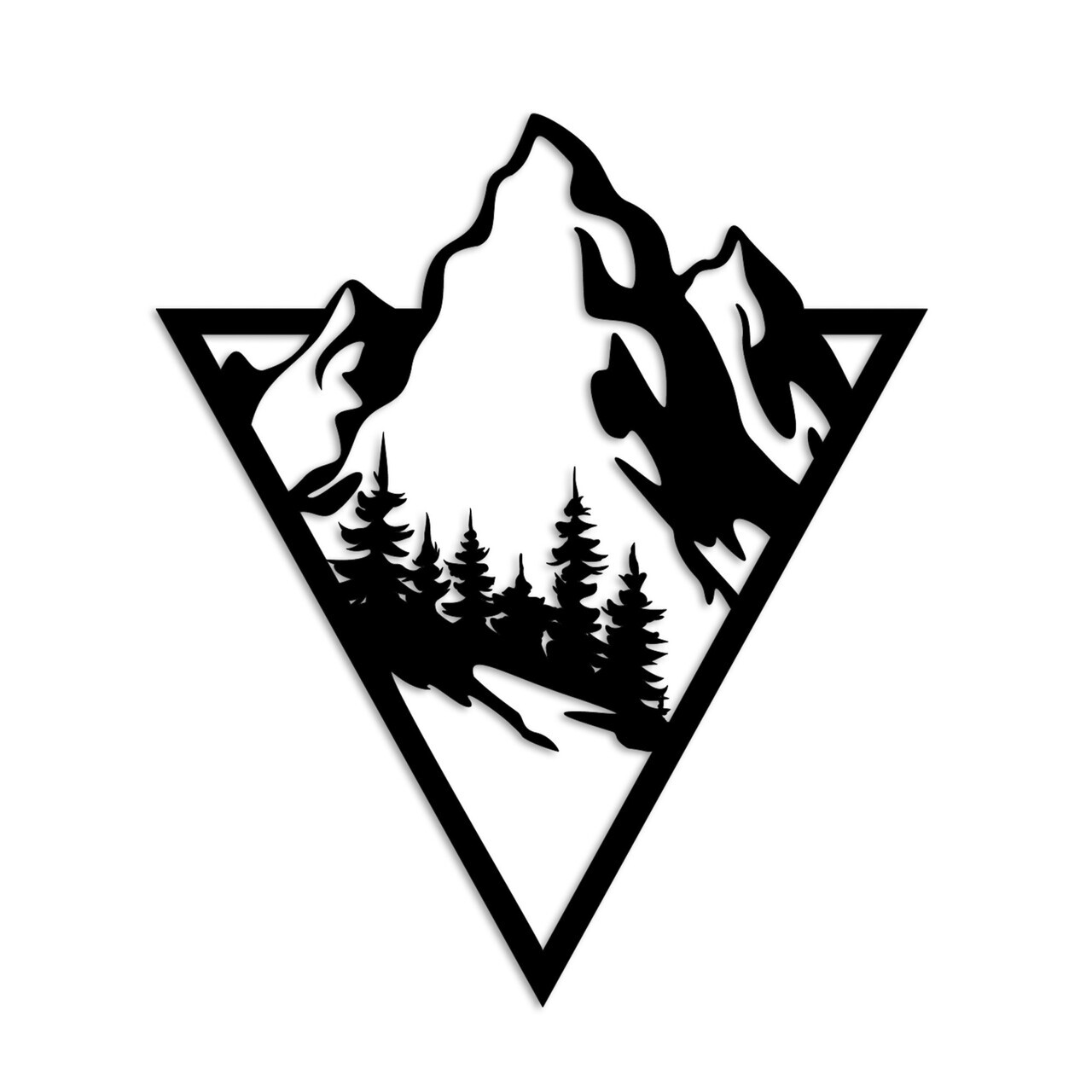 Decoratiune de perete, Montain 2, Dimensiuni: 53 x 46 cm, Negru — imaginea 5