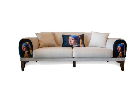 Canapea 3 locuri, Massive Design, Zarrin, 80×230 cm, Alb Massive Design
