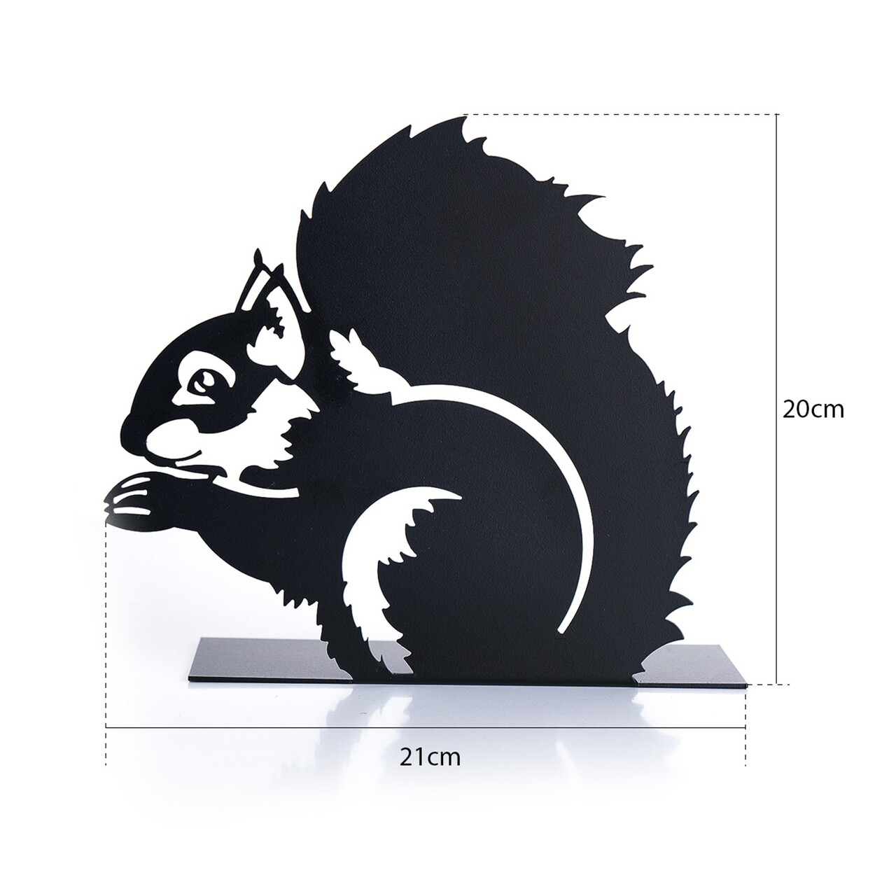 Decoratiune, Squirrel, 22x22 cm, Metal, Negru - view 2