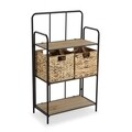 Organizator pentru baie cu rafturi si cosuri Versa, 60x32x104 cm, MDF/metal