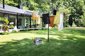 Uscator de rufe rotativ cu 4 brate + cu suport fixare pamant, Brabantia, Lift-O-Matic, 50 m capacitate de uscare, otel, antracit