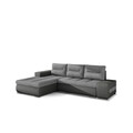 Coltar extensibil stanga 4 locuri ELTAP, Ov11, Ottavio, 275x180x85 cm, lemn/poliester, gri/gri inchis