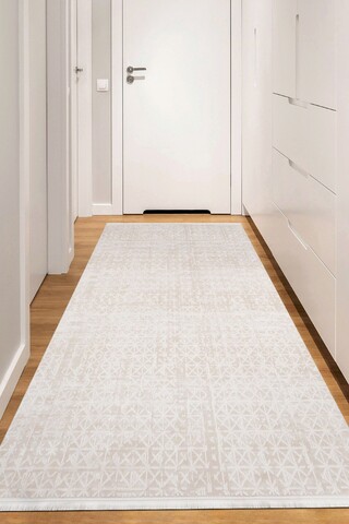 Covor, marrone 3456, 80x150 cm, fibre acrilice, crem