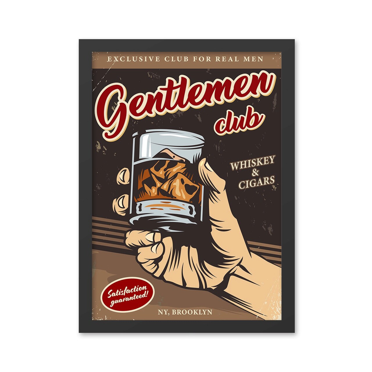 Tablou decorativ, Gentlemen Club (40 x 55), MDF , Polistiren, Multicolor