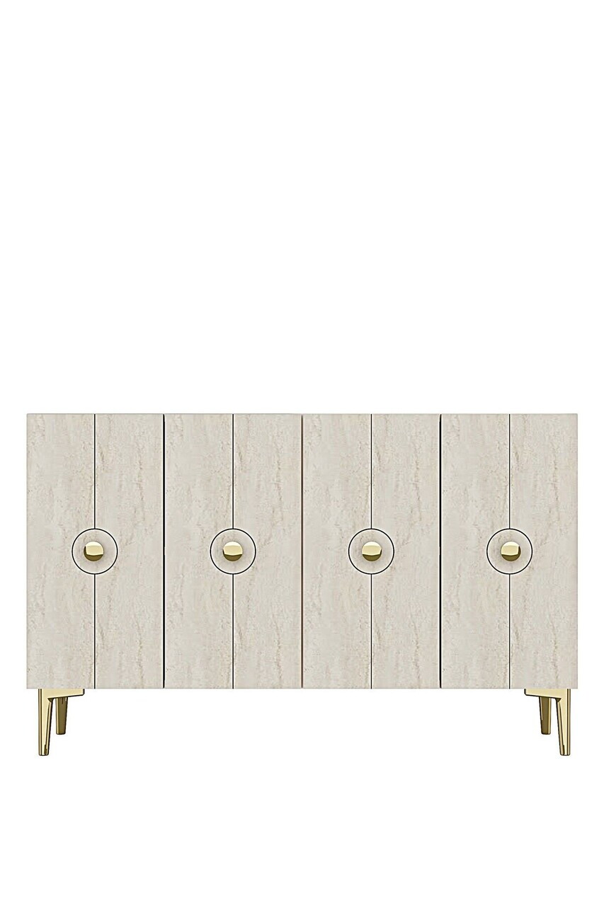 Consola, Hanah Home, Enlem 120, 120x75x32 cm, Alb / Travertin — imaginea 5