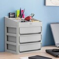 Organizator de produse cosmetice / organizator birou Makeser, InnovaGoods, 29 x 19.5 x 26 cm, polipropilena, gri