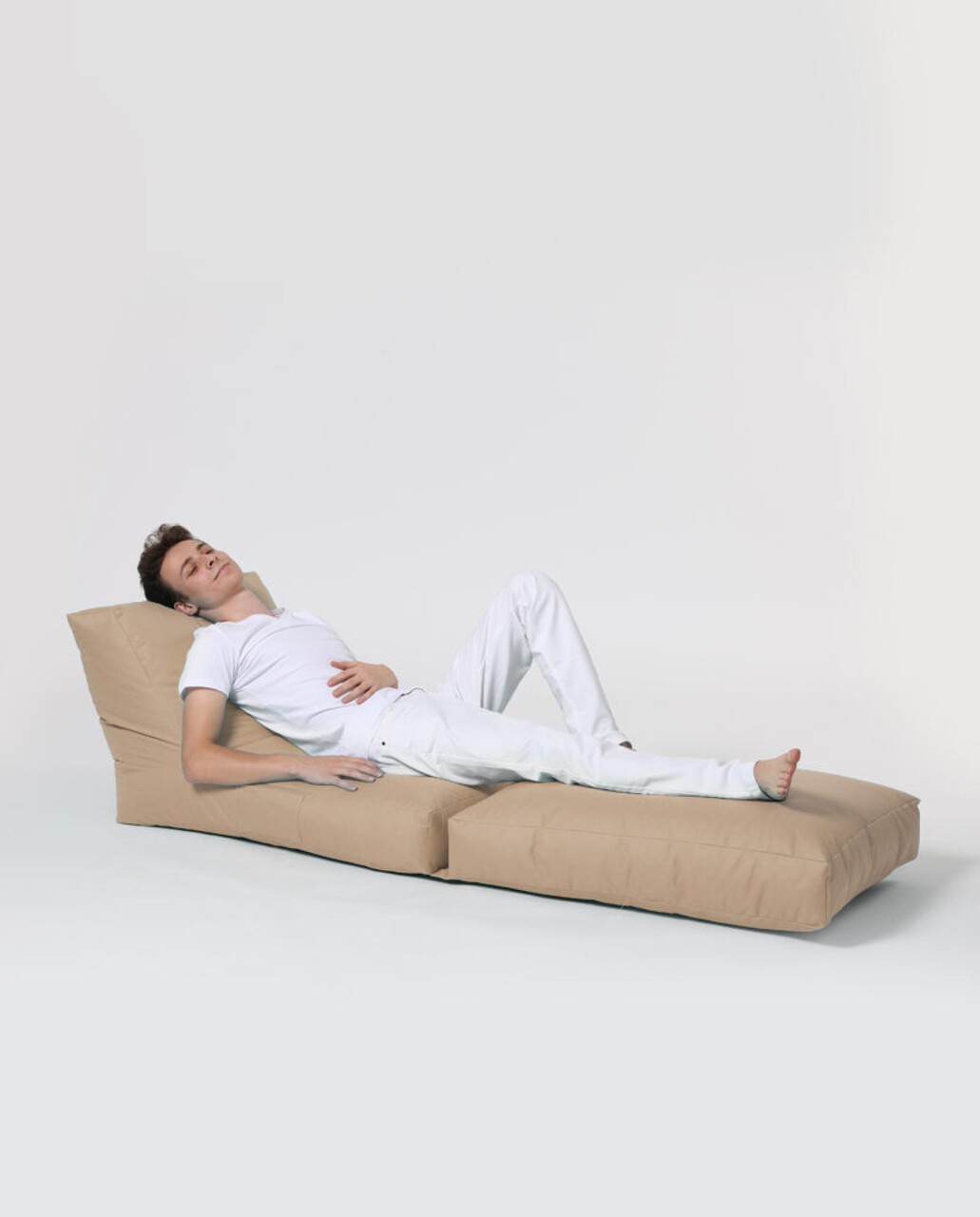 Fotoliu Extensibil, Siesta, Ferndale Bean Bag, 55 - 180 Cm, Poliester Impermeabil, Bej Nurca