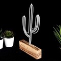 Decoratiune, Cactus Mini, 17x24x3.5 cm, Metal, Alb